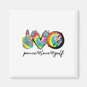 Frieden Liebe Golf Lustige Tie Dye Golf Liebhaber  Magnet