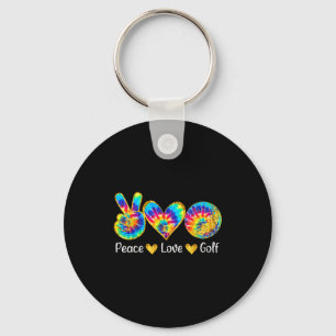 Frieden Liebe Golf Lustige Tie Dye Golf Liebhaber Schlüsselanhänger