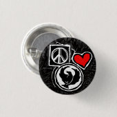 Frieden, Liebe, Hahnenfuß Button (Vorne & Hinten)