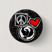 Frieden, Liebe, Hahnenfuß Button (Vorderseite)