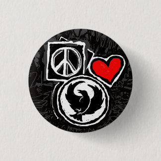 Frieden, Liebe, Hahnenfuß Button