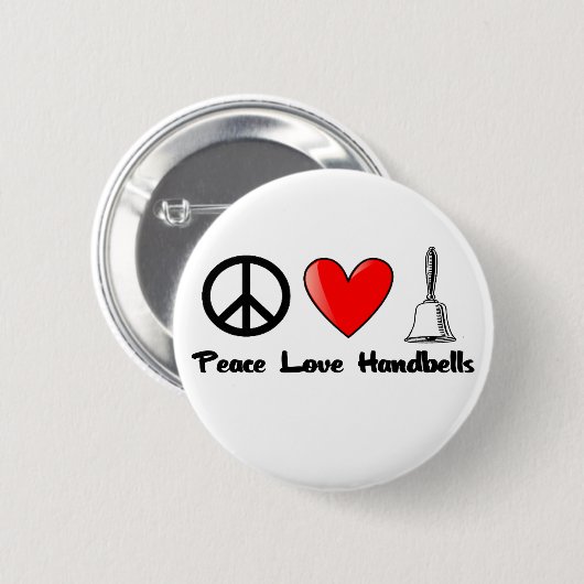 Frieden, Liebe, Handbells Button (Vorne & Hinten)