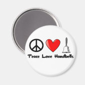 Frieden, Liebe, Handglocken Magnet (Vorderseite/Rückseite)