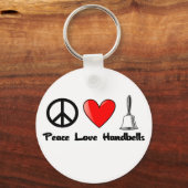 Frieden, Liebe, Handglocken Schlüsselanhänger (Vorderseite)