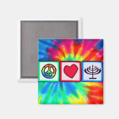 Frieden, Liebe, Hanukkah Magnet (Vorderseite/Rückseite)