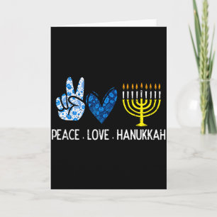 Frieden Liebe Hanukkah Retro Chanukah Jüdische Män Karte