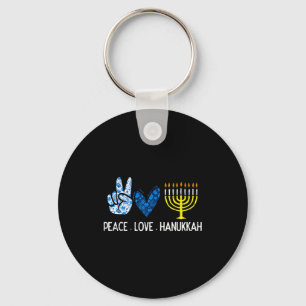 Frieden Liebe Hanukkah Retro Chanukah Jüdische Män Schlüsselanhänger