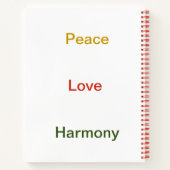 Frieden Liebe Harmonie goldgrün Notizblock (Rückseite)