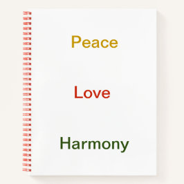 Frieden Liebe Harmonie goldgrün Notizblock