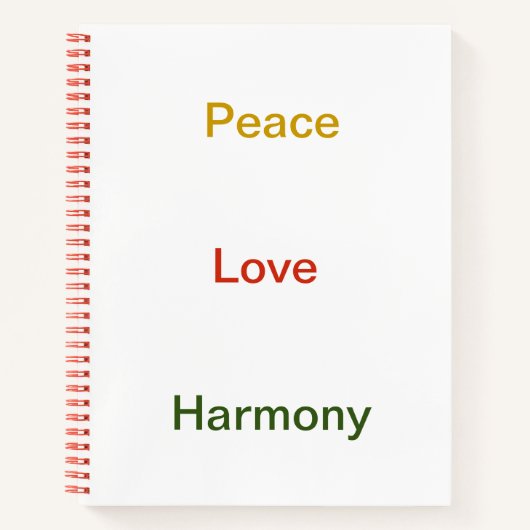 Frieden Liebe Harmonie goldgrün Notizblock (Vorderseite)