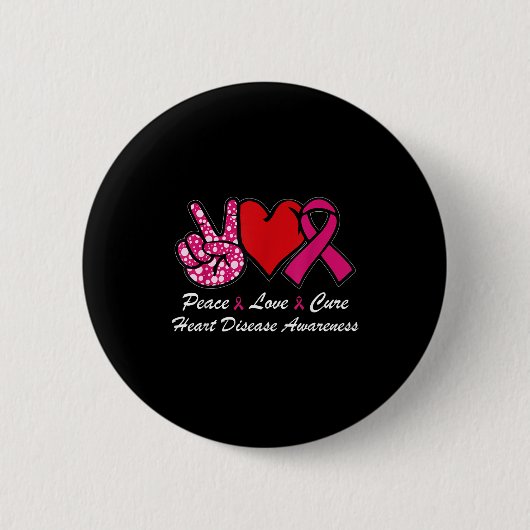 Frieden Liebe Heilt Herzkrankheit Bewusstsein Chd Button (Vorderseite)