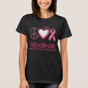 FRIEDEN LIEBE HEILUNG Brustkrebsbewusstsein T-Shirt