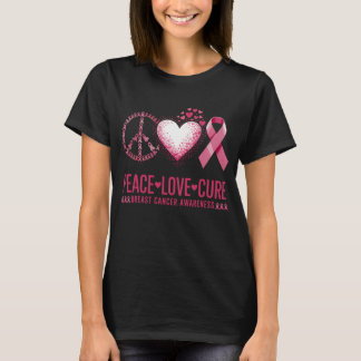FRIEDEN LIEBE HEILUNG Brustkrebsbewusstsein T-Shirt