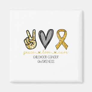 Frieden Liebe Heilung Goldene Schleife Kindheitskr Magnet
