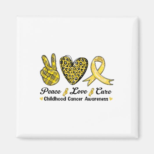 Frieden Liebe Heilung Kinderkrebsbewusstsein Leopa Magnet (Vorne)