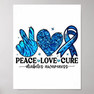 Frieden Liebe Heilung Typ-1-Diabetes-Bewusstsein T Poster