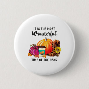Frieden Liebe Herbst Leopard Kürbis Gewürz Herbst Button