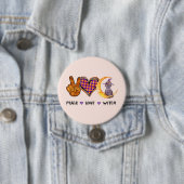 Frieden, Liebe, Hexe Button (Beispiel)