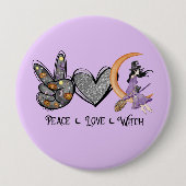 Frieden, Liebe, Hexe Button (Vorderseite)