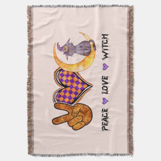 Frieden, Liebe, Hexe Decke (Vorderseite Vertikal)