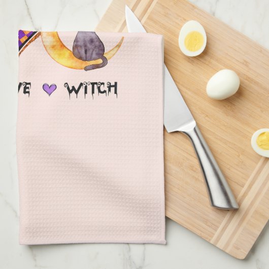 Frieden, Liebe, Hexe Geschirrtuch (Viertel Falte)