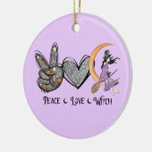 Frieden, Liebe, Hexe Keramik Ornament (Links)