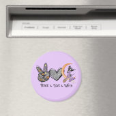 Frieden, Liebe, Hexe Magnet (In Situ (Geschirrspüler))