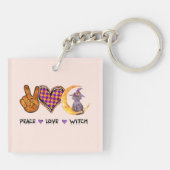 Frieden, Liebe, Hexe Schlüsselanhänger (Rückseite)