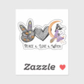 Frieden, Liebe, Hexenplatz Aufkleber (Blatt)