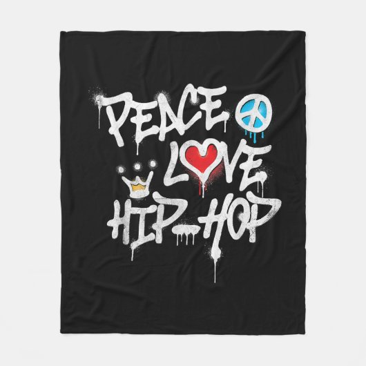 Frieden Liebe Hip Hop Tanz Fleecedecke (Vorderseite)