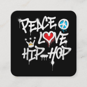 Frieden Liebe Hip Hop Tanz Quadratische Visitenkarte
