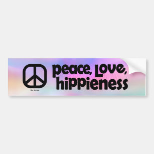 Frieden, Liebe, Hippie Autoaufkleber