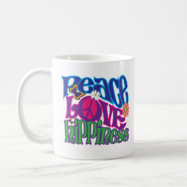 Frieden, Liebe, Hippieness Kunst-Tasse Kaffeetasse