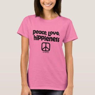 Frieden, Liebe, Hippiness-Gefärbte Krawatte T-Shir T-Shirt