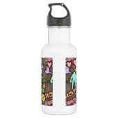 Frieden, Liebe, Hockey Edelstahlflasche (Rückseite)