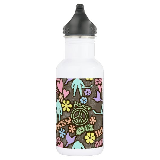 Frieden, Liebe, Hockey Edelstahlflasche (Rechts)