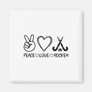 Frieden Liebe Hockey Magnet