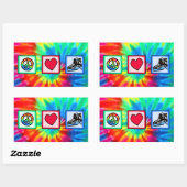 Frieden, Liebe, Hockey Rechteckiger Aufkleber (Blatt)