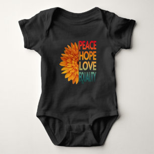 FRIEDEN LIEBE HOFFNUNG GLEICHHEIT  BABY STRAMPLER