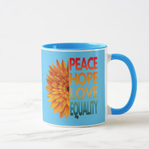 FRIEDEN LIEBE HOFFNUNG GLEICHHEIT TASSE