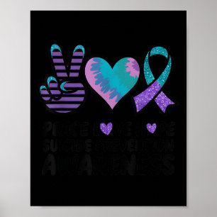 Frieden Liebe Hoffnung Selbstmordprävention Tie Dy Poster