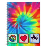 Frieden, Liebe, hoher Sprung Notizblock (Vorderseite)