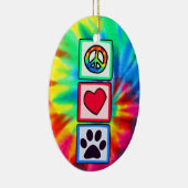 Frieden, Liebe, Hund; Pawprint Keramikornament (Rechts)