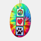 Frieden, Liebe, Hund; Pawprint Keramikornament (Links)