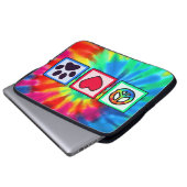 Frieden, Liebe, Hund; Pawprint Laptopschutzhülle (Vorne Knopf)