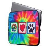 Frieden, Liebe, Hund; Pawprint Laptopschutzhülle (Vorderseite Links)
