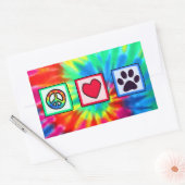 Frieden, Liebe, Hund; Pawprint Rechteckiger Aufkleber (Umschlag)