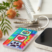 Frieden, Liebe, Hund; Pawprint Schlüsselanhänger (Vorderseite rechts)