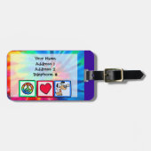 Frieden, Liebe, Hunde Gepäckanhänger (Vorderseite horizontal)