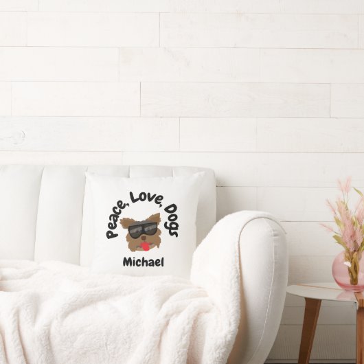 Frieden Liebe Hunde Kissen (Liege)